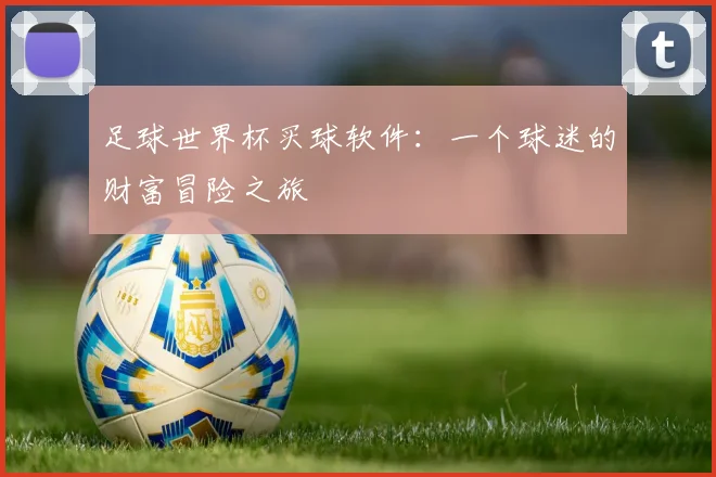 足球世界杯买球软件：一个球迷的财富冒险之旅